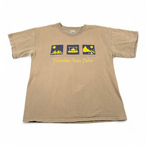 Vintage State Park Shirt Adult LARGE Brown David Crockett Tennessee Outdoor Y2K